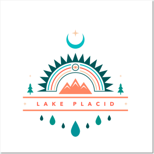 lake placid boho rainbow moon Posters and Art